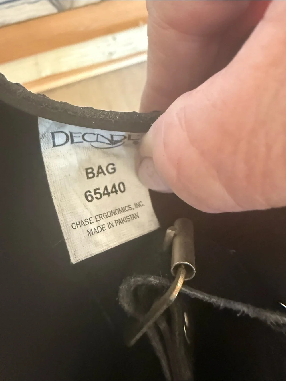 Black leather Motorcycle Bag DECABAG65440CHASE ERGONOMICS, INC.MADE IN PAKISTAN